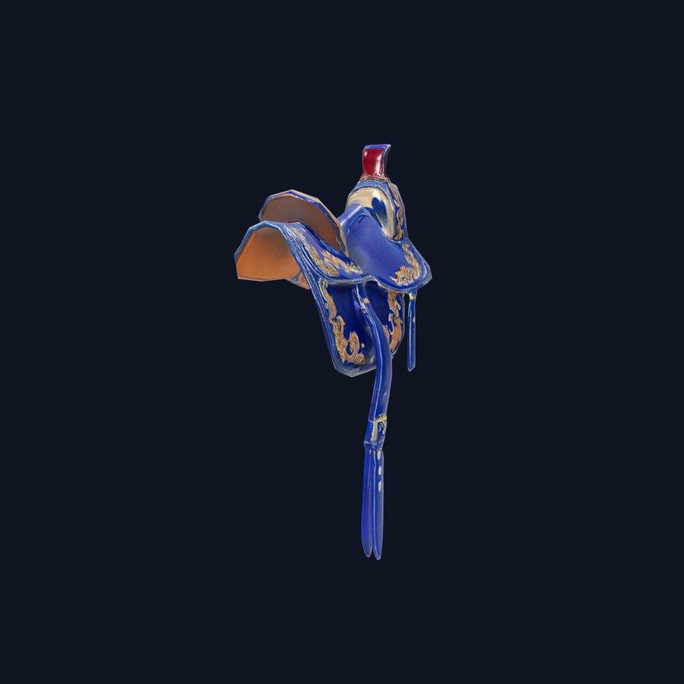 Royal Blue Ornate Saddle model pack
